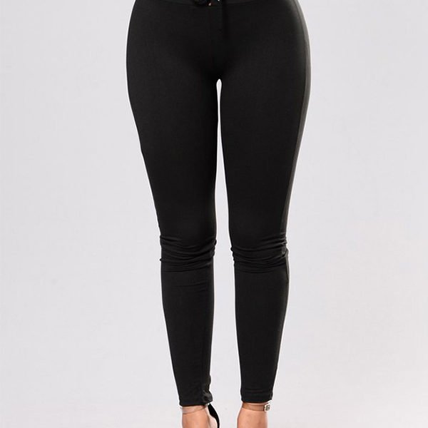 Lovely Chic Lace-up Black Leggings 2