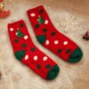 Lovely Christmas Day Patchwork Red Socks 3