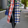 Lovely Casual Plaid Multicolor Trench Coat 3