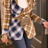 Lovely Casual Plaid Patchwork Yellow Blazer 3