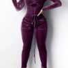 Lovely Stylish Bandage Design Purple One-piece Jumpsuit 3