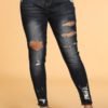Lovely Chic Hollow-out Black Jeans 3