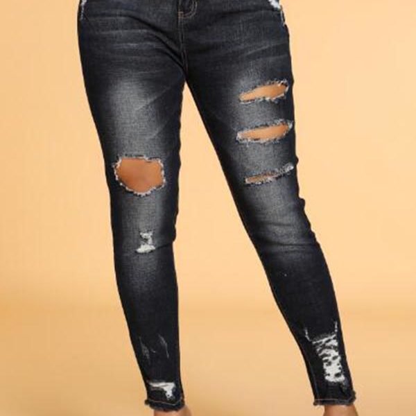 Lovely Chic Hollow-out Black Jeans 2