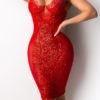 Lovely Party See-through Red Knee Length Dress 3