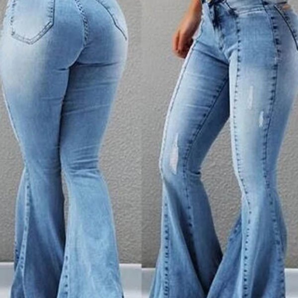 Lovely Casual Flared Blue Jeans 2