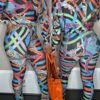 Lovely Casual Print Multicolor One-piece Jumpsuit 3