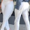 Lovely Trendy Tassel Design White Pants 3