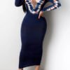 Lovely Chic Tie-dye Blue Ankle Length Dress 3