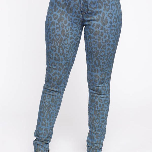 Lovely Casual Basic Skinny Leopard Jeans 2