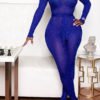 Lovely Leisure See-through Blue One-piece Jumpsuit 3