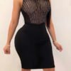 Lovely Party See-through Black Knee Length Dress 3