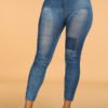 Lovely Casual Patchwork Skinny Blue Leggings（With Elastic） 3