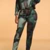 Lovely Casual Camouflage Printed Army Green One-piece Jumpsuit 3