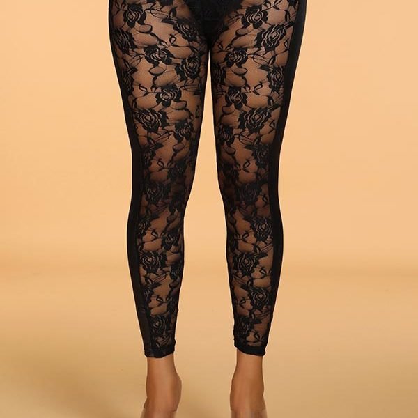 Lovely Casual Lace Patchwork Black Pants 2