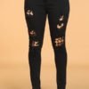 Lovely Casual Leopard Patchwork Black Pants 3