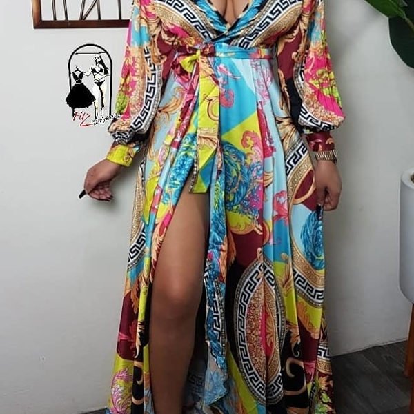 Lovely Bohemian Print Multicolor Maxi Dress 2