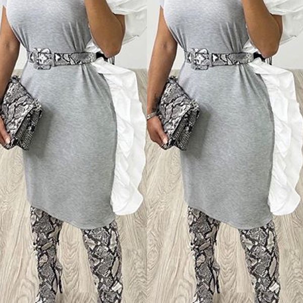 Lovely Sweet Basic Grey Knee Length Dress 2