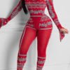 Lovely Casual Print Red One-piece Jumpsuit 3