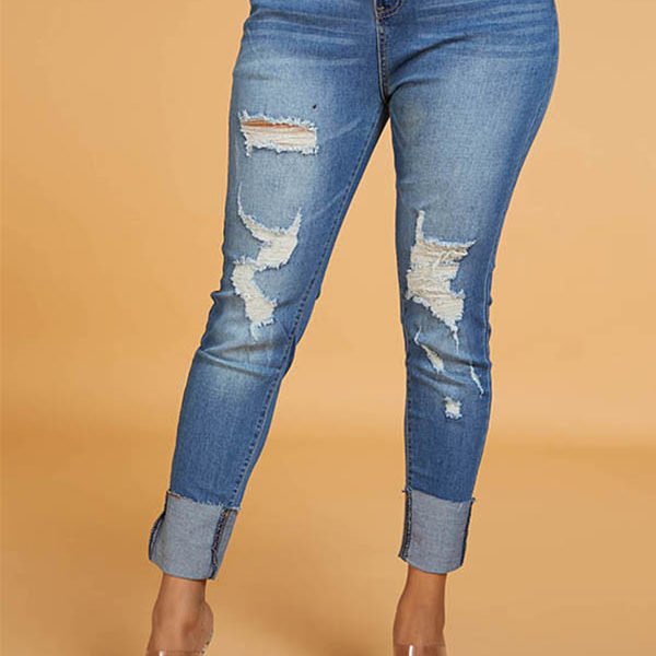 Lovely Chic Hollow-out Blue Jeans 2