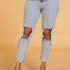 Lovely Chic Hollow-out Baby Blue Jeans 3