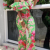 Lovely Trendy Floral Print Flounce Green One-piece Jumpsuit 3