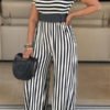 Lovely Casual Striped Black One-piece Jumpsuit 3