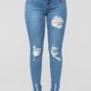 Lovely Chic Hollow-out Baby Blue Jeans 3