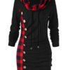 Lovely Casual Patchwork Black Knee Length Plus Size Dress 3