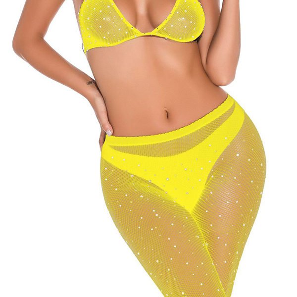 Lovely Sexy See-through Yellow Bodystocking 2