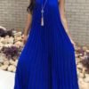 Lovely Casual Drape Design Blue Maxi Dress 3