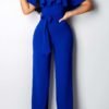 Lovely Stylish Flounce Blue One-piece Jumpsuit 3