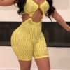 Lovely Chic Hollow-out Yellow One-piece Romper 3