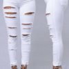 Lovely Casual Broken Hole White Pants 3