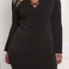 Lovely Casual Basic Black Plus Size Mini Dress 3