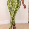 Lovely Trendy Print Green Pants 3
