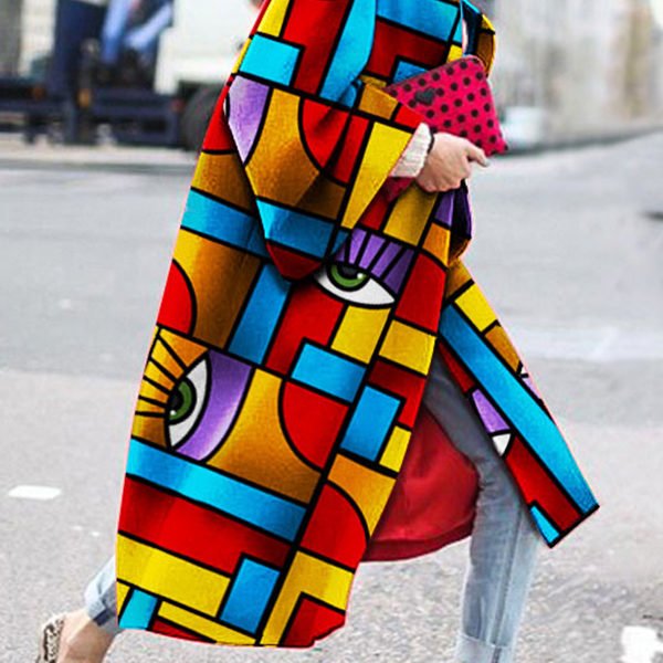 Lovely Casual Print Multicolor Plus Size Coat 2