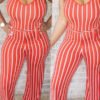 Lovely Chic Striped Red One-piece Jumpsuit 3