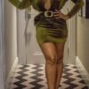Lovely Casual V Neck Green Mini Dress 3