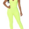 Lovely Stylish Backless Skinny Yellow One-piece Jumpsuit 3