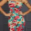 Lovely Bohemian Sleeveless Print Multicolor Knee Length Dress 3