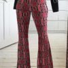 Lovely Casual Print Loose Rose Red Pants 3