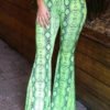 Lovely Casual Print Loose Green Pants 3