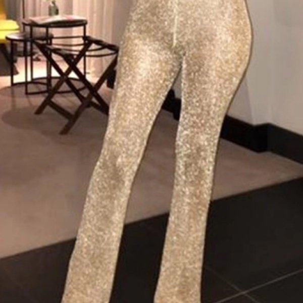 Lovely Casual Loose Gold Pants 2