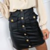 Lovely Casual Button Black Skirt 3