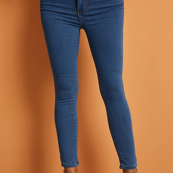 Lovely Casual Basic Skinny Blue Jeans 2