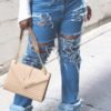 Lovely Trendy Hollow-out Blue Jeans 3