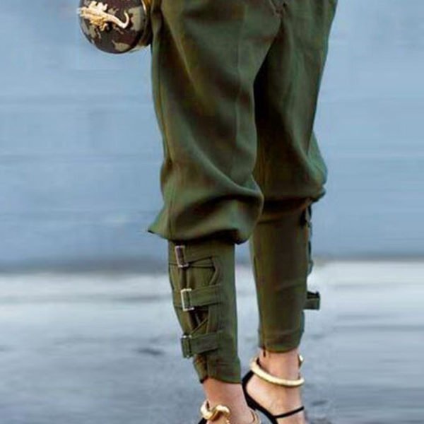 Lovely Casual Loose Green Pants 2
