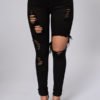 Lovely Trendy Hollow-out Black Jeans 3