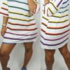 Lovely Casual Striped Multicolor Mini Dress 3