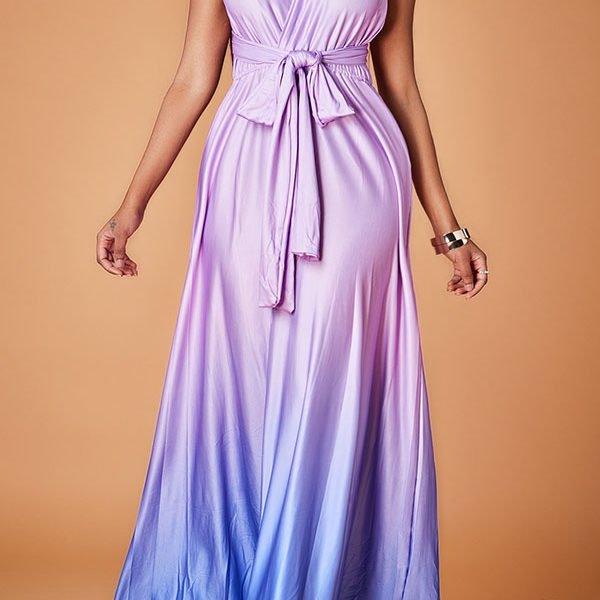 Lovely Trendy Loose Purple Evening Dress 2